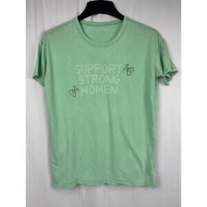 Aerie Support Strong Women Short Sleeve Crew Neck Tshirt Green Oversized XXS